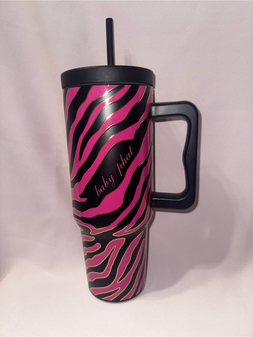 Baby Phat Pink Zebra Print 40oz Tumbler